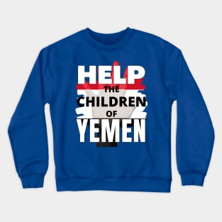 Help the children of Yemen - Red white and black flag colors Crewneck Sweatshirt